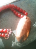 red bead and copper necklace 2